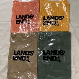 Lands End 4 new supima cotton v neck tee shirts, pkg of 4 is $40 total